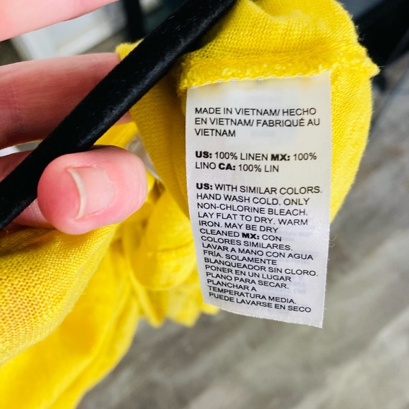 Chico’s yellow linen t-shirt small - Picture 4 of 5